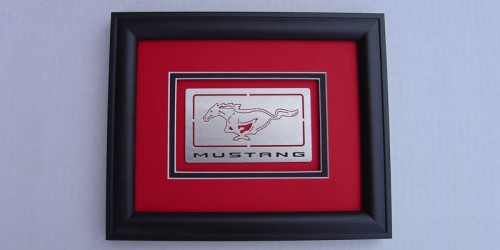 Show off how much you love the Ford mustang with this shadowbox will make the perfect addition to a garage or office wall.