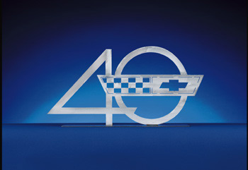 This Corvette 40th Anniversary Desktop Model will offer a great accent to an office, garage, or dealership. It's the perfect gift for that hard to shop for guy or gal and is constructed of stainless steal.