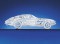 Introducing the 1963-1967 C2 Corvette Coupe. Each CarArtWork Corvette sculpture is 17 inches long and is mounted on a flat metal base. The sculpture is securely attached to the base with a single metal rod affixed to the rear of the piece. The mounting rod is positioned so that its appearance is minimized from the front view of the sculpture. Each piece has a brushed metal finish and is coated with clear lacquer to preserve its luster.