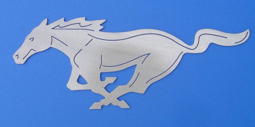 A perfect gift for that hard to shop for guy or gal. This Mustang wall hanging can decorate a garage, office, dealership, or shop!
