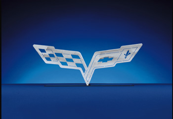 The Corvette C6 Nose Emblem will offer a great accent to an office, garage, or dealership. It's the perfect gift for that hard to shop for guy or gal and is constructed of stainless steal.